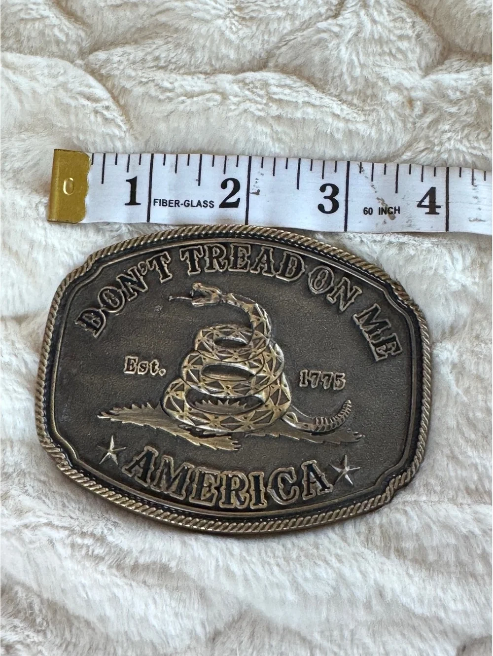 Montana Silversmiths Don't Tread On Me America Belt Buckle Vintage Metal